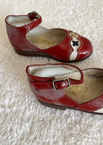 Vintage Kız Çocuk Kırmızı Tokalı Ayakkabı - Görsel 6
