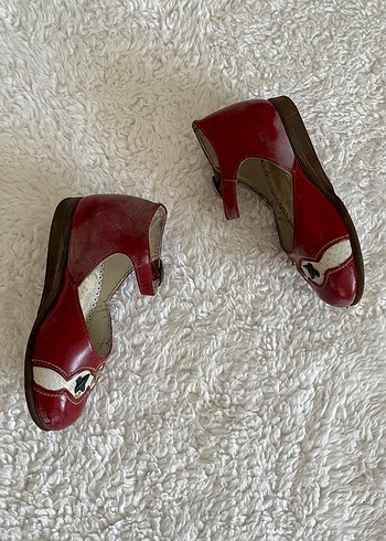 Vintage Kız Çocuk Kırmızı Tokalı Ayakkabı - Görsel 2