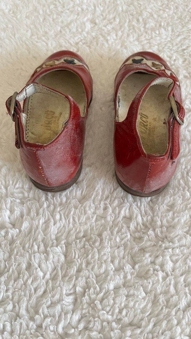 Vintage Kız Çocuk Kırmızı Tokalı Ayakkabı - Görsel 5