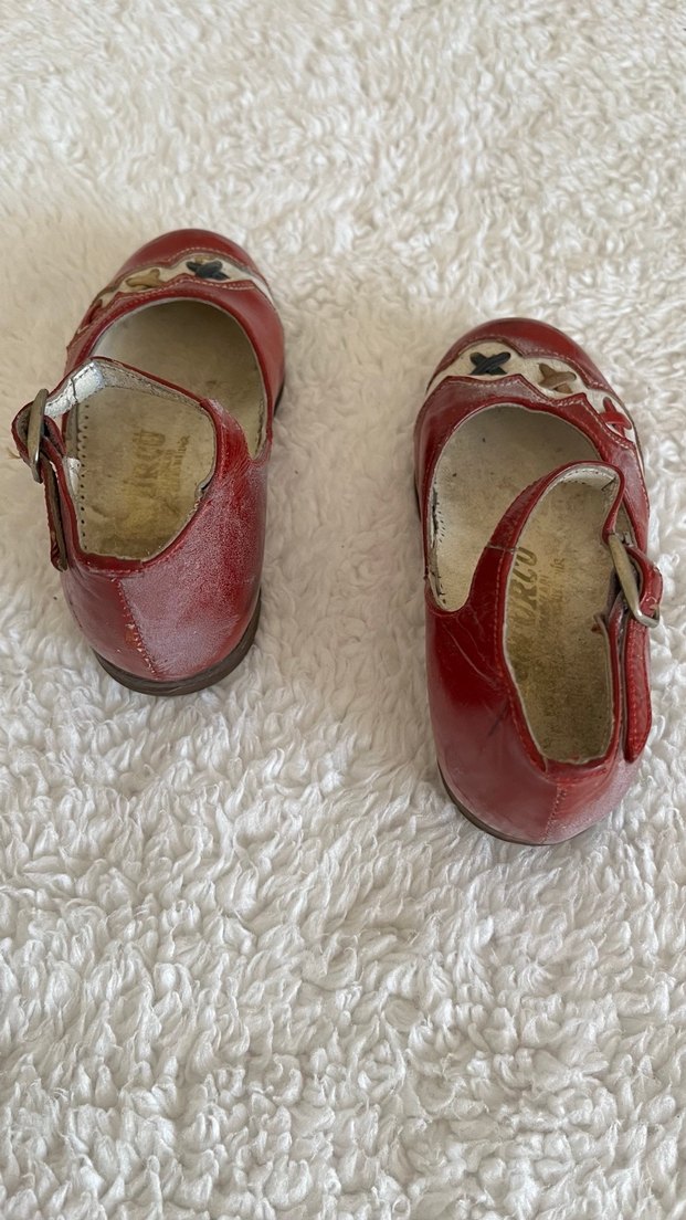 Vintage Kız Çocuk Kırmızı Tokalı Ayakkabı - Görsel 3