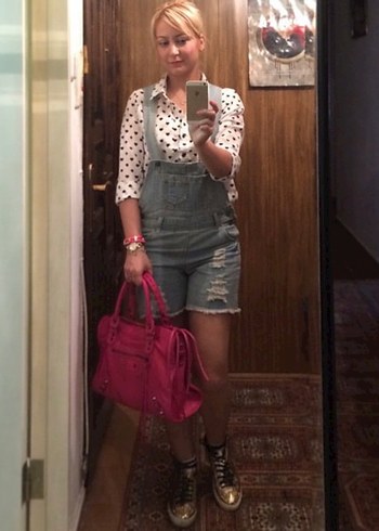 Denim Şort Salopet - Görsel 3