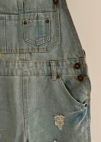 Denim Şort Salopet - Görsel 6