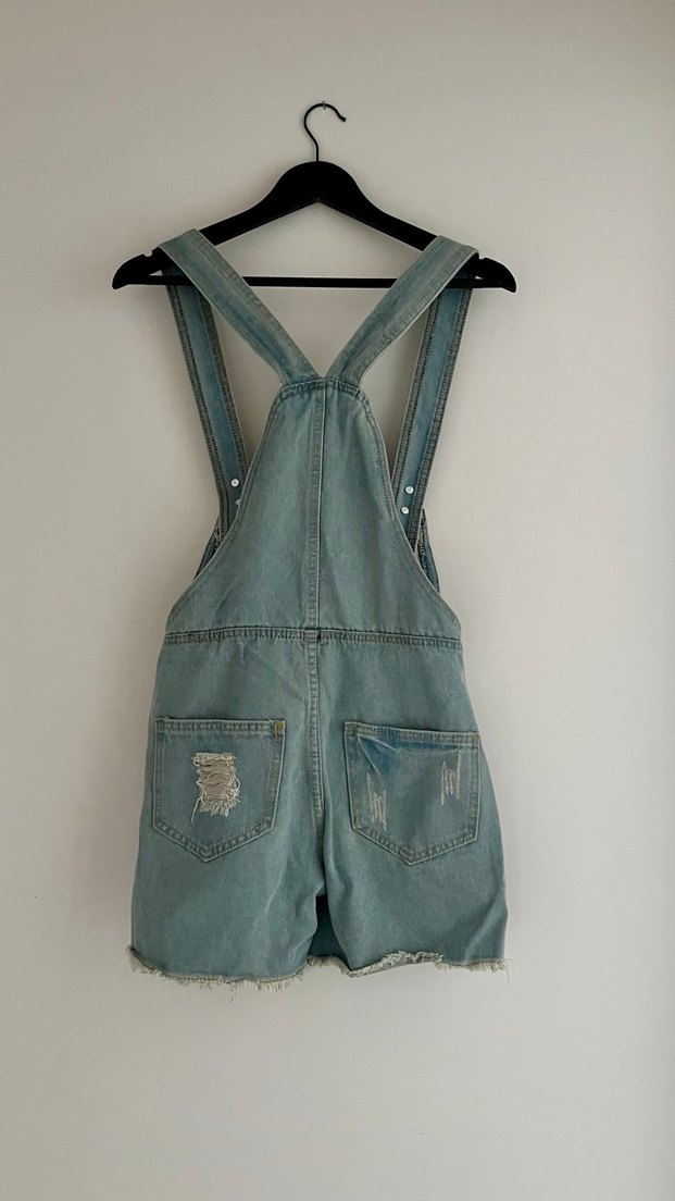 Denim Şort Salopet - Görsel 5