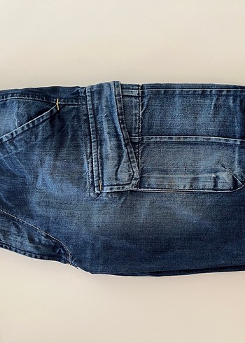 Erkek Lacivert Bol Kesim Kemerli Denim Şort - Görsel 2