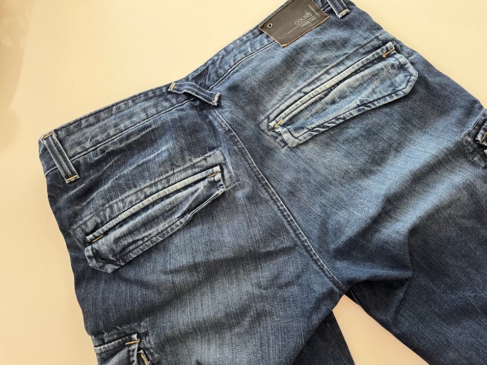 Erkek Lacivert Bol Kesim Kemerli Denim Şort - Görsel 3