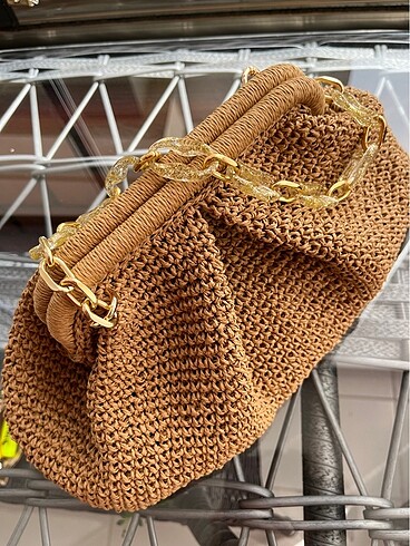 Hasır clutch çanta - Görsel 5