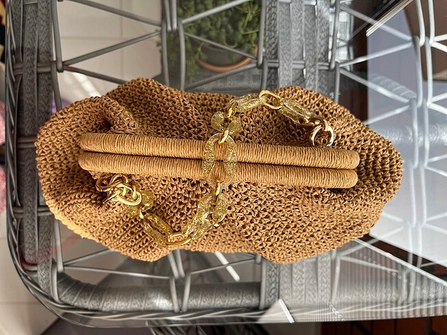 Hasır clutch çanta - Görsel 8