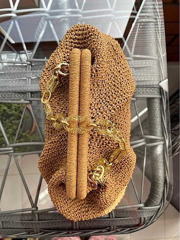 Hasır clutch çanta - Görsel 7