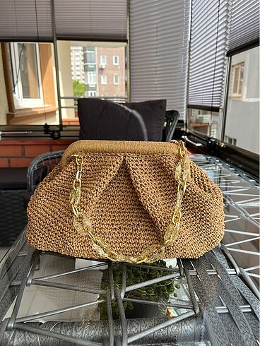 Hasır clutch çanta - Görsel 10