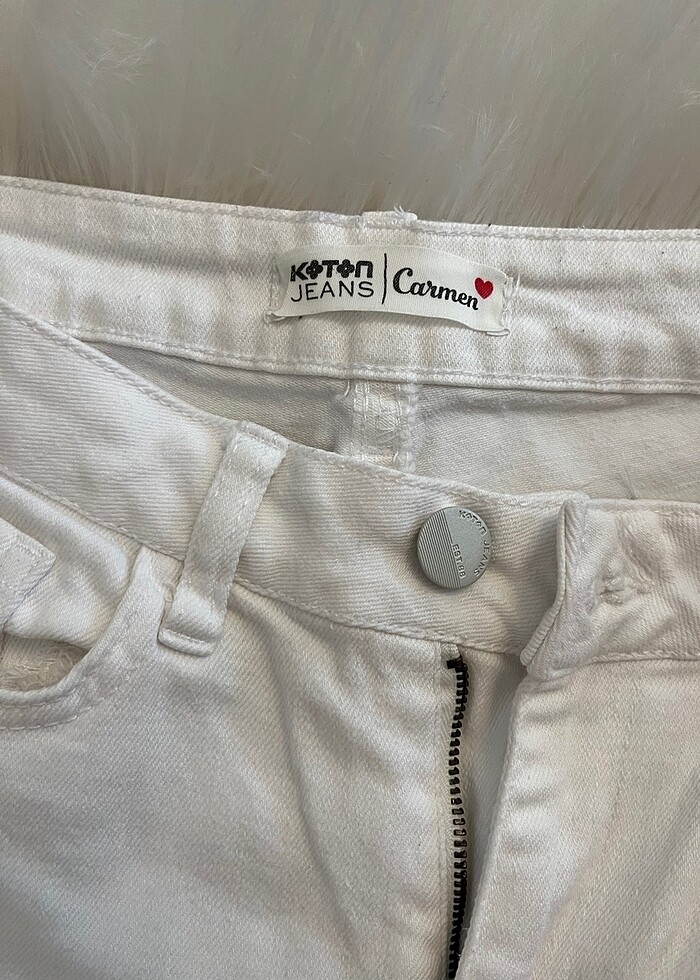Koton beyaz jean pantolon - Görsel 3