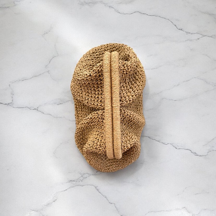 Hasır örgü clutch çanta - Görsel 3