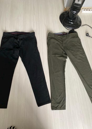 Erkek Regular Fit Kemerli Haki Pantolon