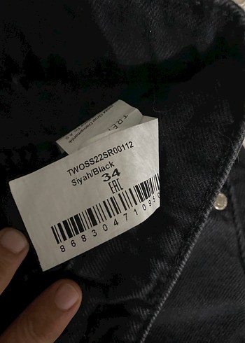 s Beden Siyah Düğmeli Mini Kadın Denim Şort
