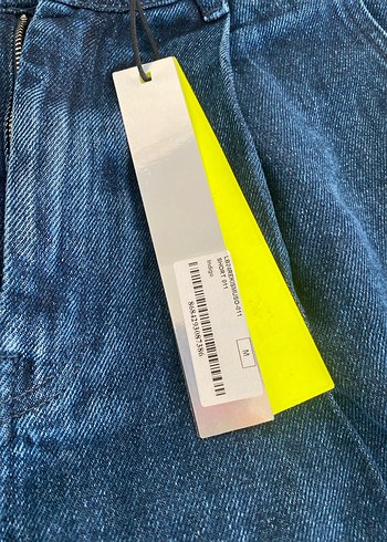 Kadın Lacivert Midi Denim Şort - Görsel 3