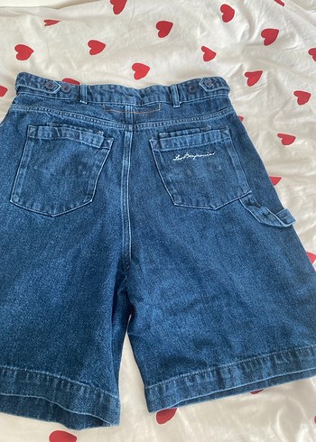 Kadın Lacivert Midi Denim Şort - Görsel 5