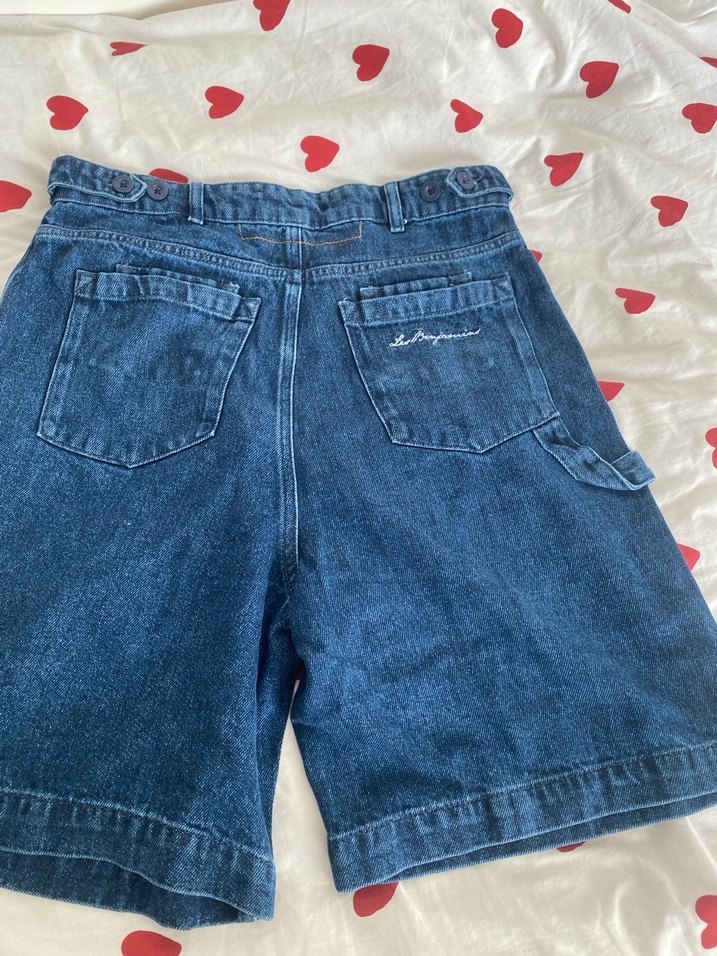 Kadın Lacivert Midi Denim Şort - Görsel 5