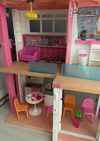 Pembe Çok Katlı Oyuncak Ev Kaydıraklı - Görsel 3