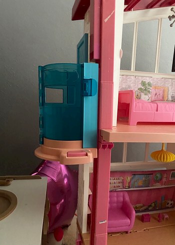 Pembe Çok Katlı Oyuncak Ev Kaydıraklı - Görsel 9