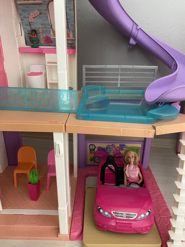 Pembe Çok Katlı Oyuncak Ev Kaydıraklı - Görsel 4