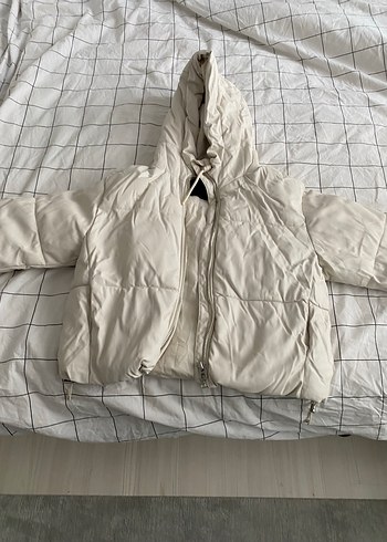 Kadın Beyaz Keten Kapüşonlu Ceket - Görsel 6