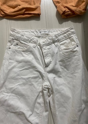 Kadın Beyaz Pamuklu Salaş Pantolon - Görsel 9