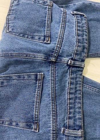 Kadın Mavi ve Siyah Salaş Denim Pantolon - Görsel 8