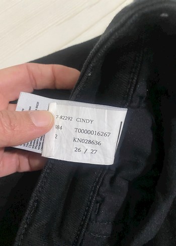 Kadın Mavi ve Siyah Salaş Denim Pantolon - Görsel 4