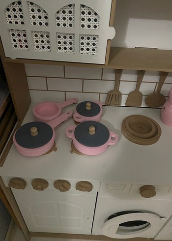 Beyaz Ahşap Çocuk Oyun Mutfak Seti - Görsel 5