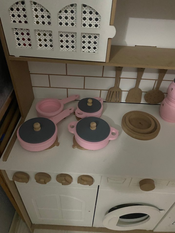 Beyaz Ahşap Çocuk Oyun Mutfak Seti - Görsel 5