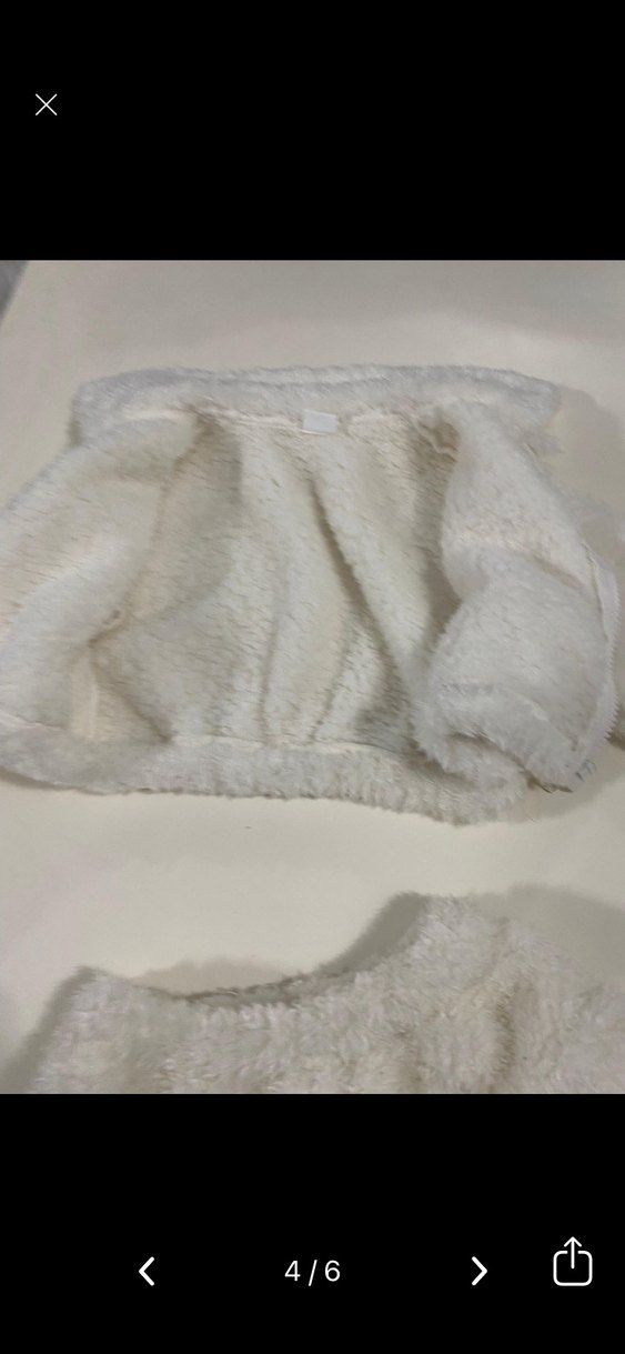 ÇocukBeyaz Kısa Peluş Takım - Görsel 4