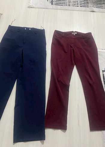 Bordo Kadın Kumaş Pantolon Midi Boy - Görsel 4