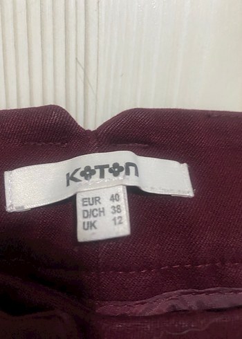 Bordo Kadın Kumaş Pantolon Midi Boy - Görsel 3