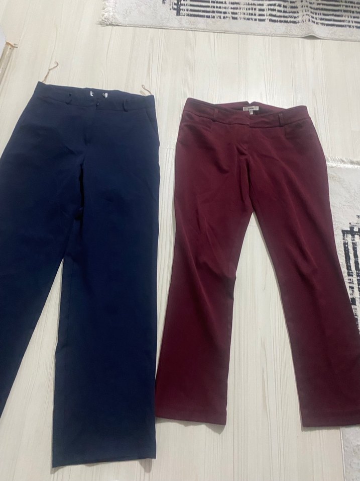 Bordo Kadın Kumaş Pantolon Midi Boy - Görsel 4