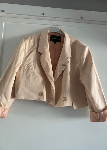 Les Benjamins Bej Keten Mini Kadin Blazer Ceket