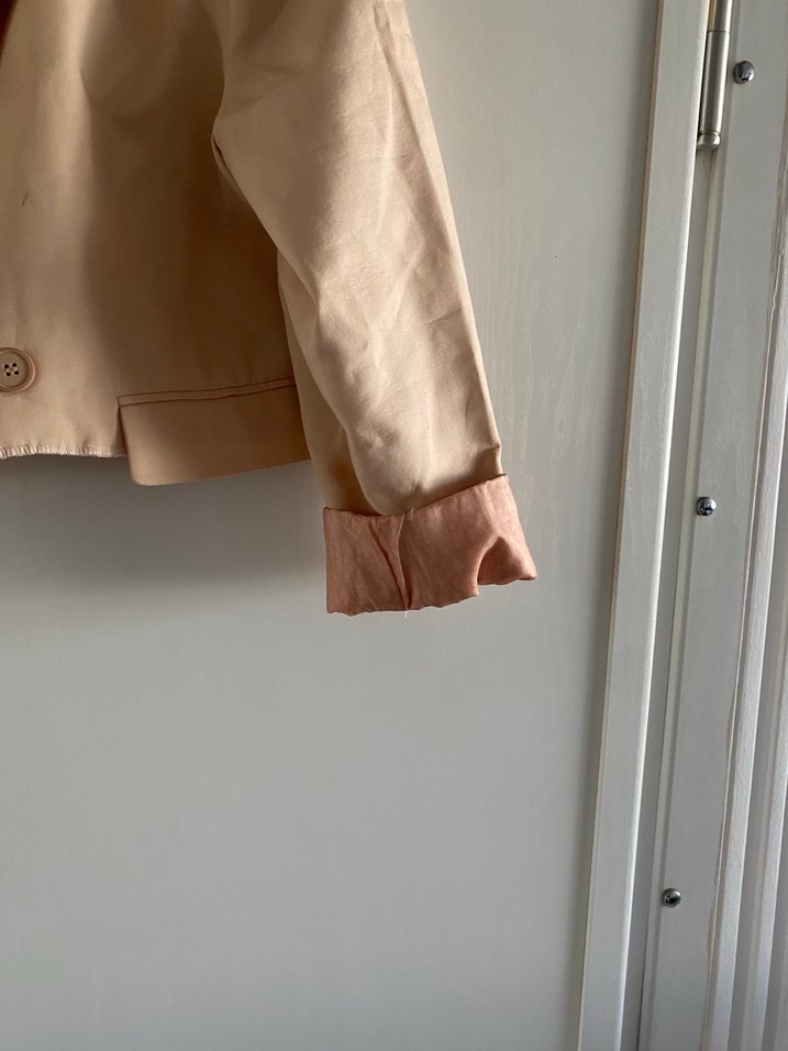 Bej Keten Mini Kadın Blazer Ceket — görsel 2/8