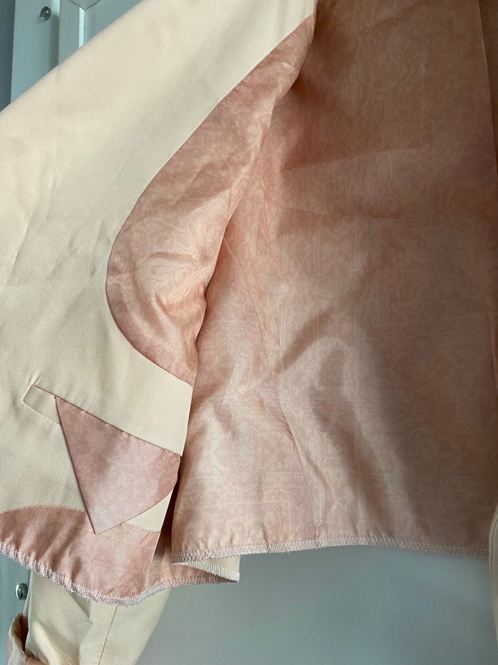 Bej Keten Mini Kadın Blazer Ceket — görsel 5/8