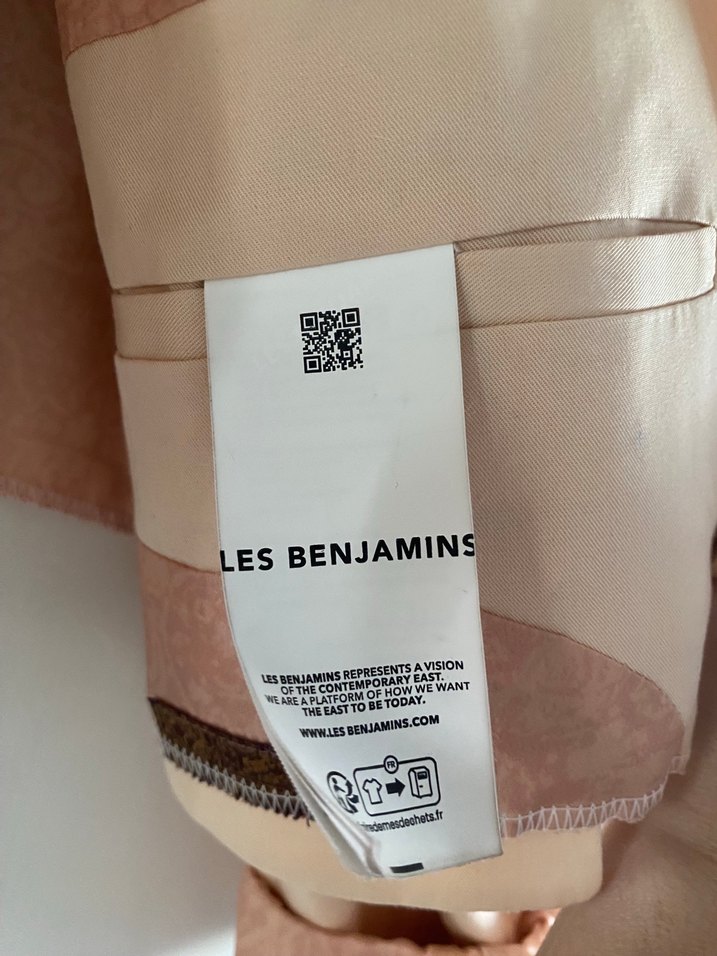 Bej Keten Mini Kadın Blazer Ceket — görsel 6/8