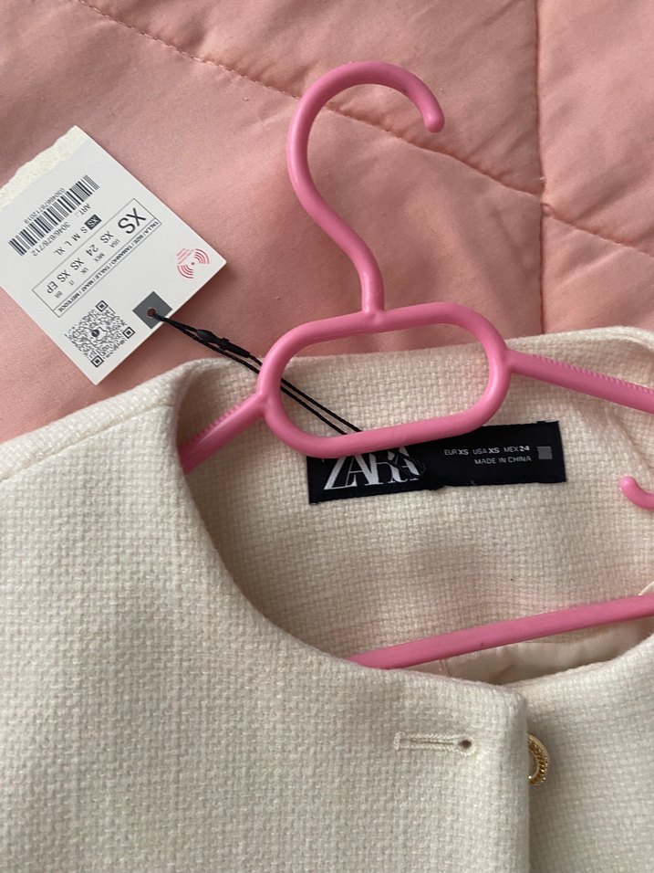Zara Ekru Tüvit Ceket — görsel 3/7