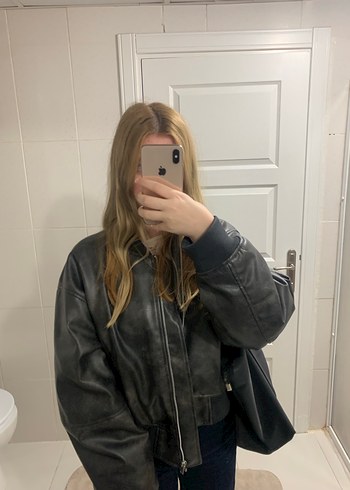 Sıfır gibi H&M Oversize Deri  Ceket - Görsel 2