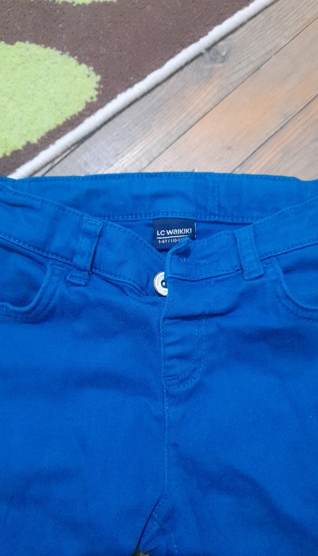 Mavi Erkek Çocuk Düz Denim Pantolon - Görsel 2