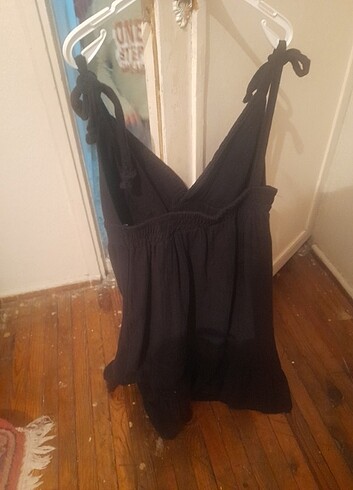 Keten yazlık kısa elbise  - Görsel 4