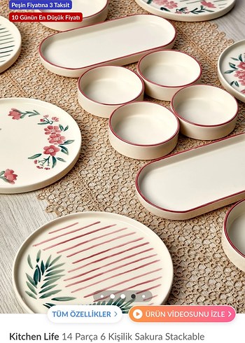 Kitchen Life 14 Parça 6 Kişilik Sakura Kahvaltı Takımı - Görsel 4