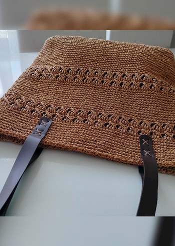 Beden kahverengi Renk Kahverengi Örgü Kadın Çanta