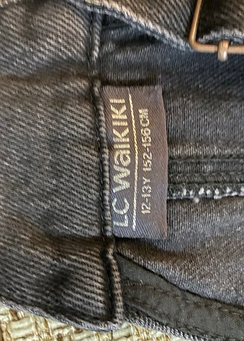 Siyah Kadın Kot Midi Salopet - Görsel 5