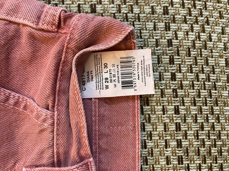 Kadın Pembe Midi Kot Pantolon Fermuarlı - Görsel 2