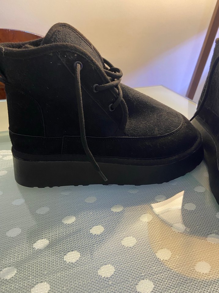 Siyah Süet Kadın Dolgu Topuk Bot - Görsel 2