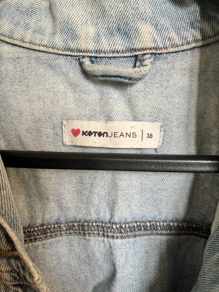 Düğmeli Gri Mavi Denim Kadın Ceket - Görsel 3