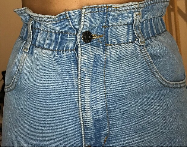 Açık mavi mom kot pantolon