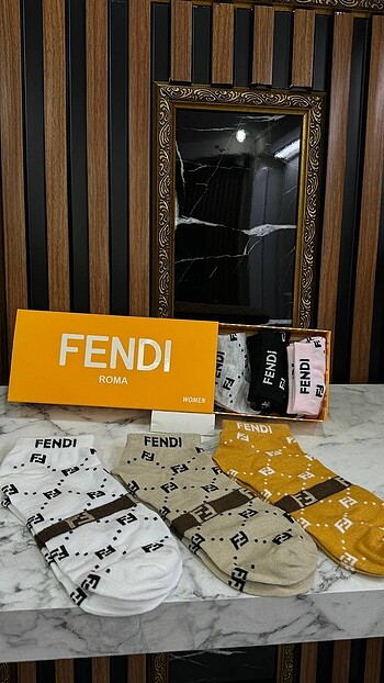 BAYAN FENDİ 6LI KISA ÇORAP