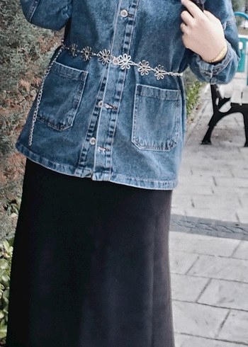 Trendyol & Milla Kadın Kot Ceket, Bol Kesim, Midi Boy